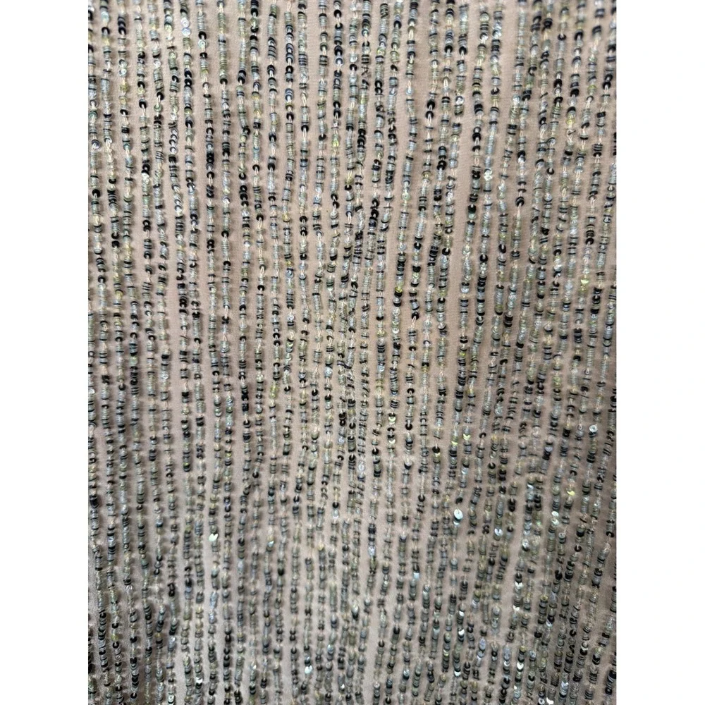 Eileen Fisher Tank Top Women Medium Black Gold Silk Sequined Racerback Shell - Picture 3 of 6